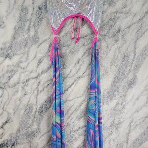 The Lyte Couture Dolls Kill Small Glitter Mesh Swirl Chap Pants Garter Belt